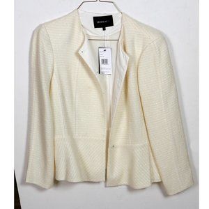 New with tags Lafayette lightweight ivory wool blend jacket size 16